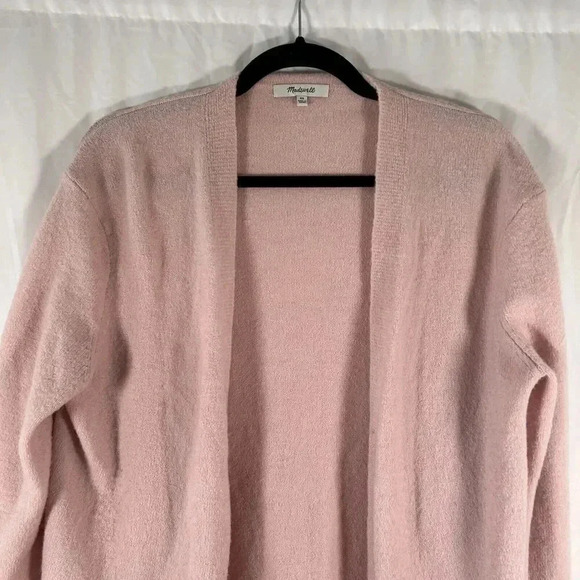 Madewell Cardigan Women's XS Pink Open Front Wool Blend Long Sleeve Sweater - Picture 2 of 9